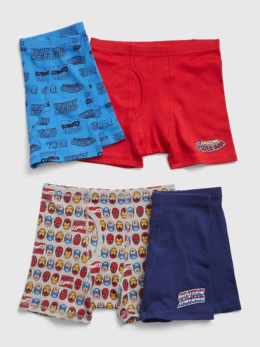 Image number 1 showing, GapKids &#124 Marvel 100% Organic Cotton Graphic Boxer Briefs (4-Pack)