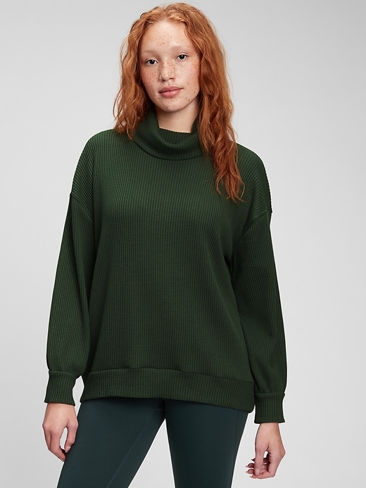 View large product image 1 of 1. Waffle-Knit Turtleneck T-Shirt