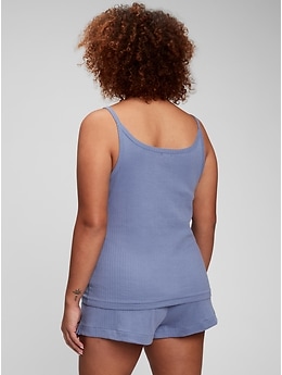 GapFit Breathe Pointelle Ruched Side Tank Top in Sunrise Blue size