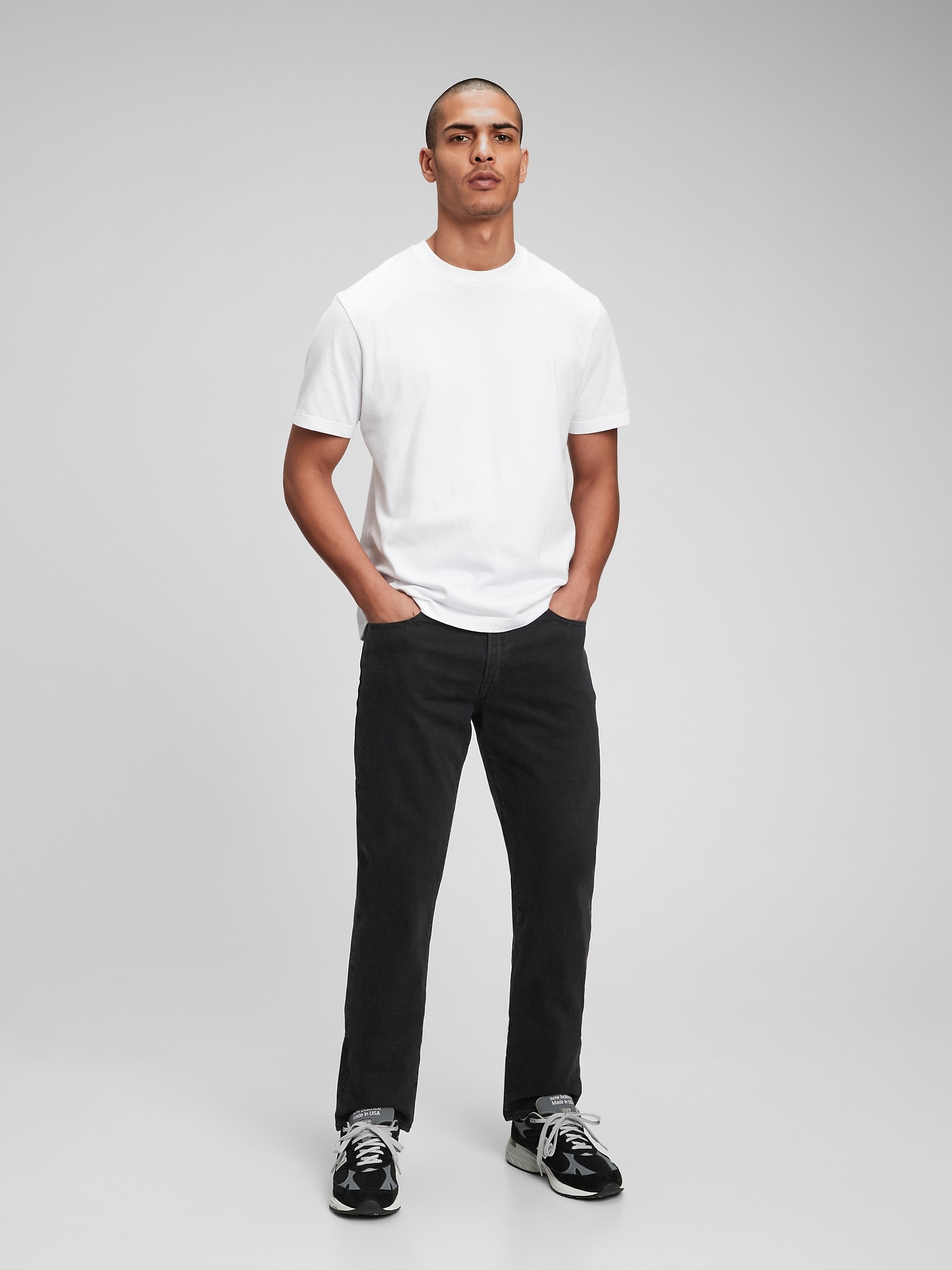 Gap Straight Jeans In Flex With Washwell In Black Wash