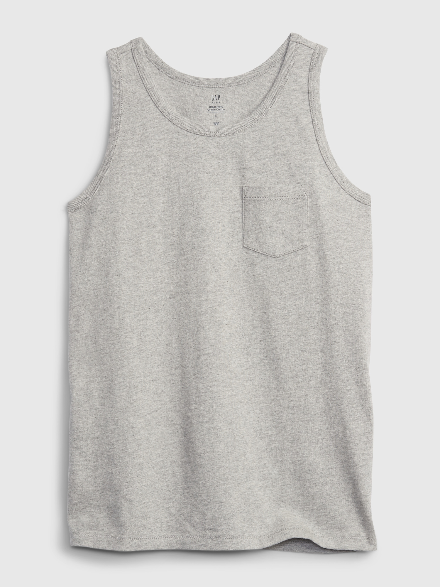 Gap Kids 100% Organic Cotton Pocket Tank gray. 1