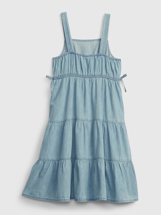 Image number 3 showing, Kids Denim Tiered Tank Dress with Washwell