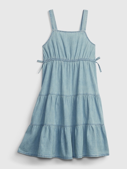 Image number 1 showing, Kids Denim Tiered Tank Dress with Washwell