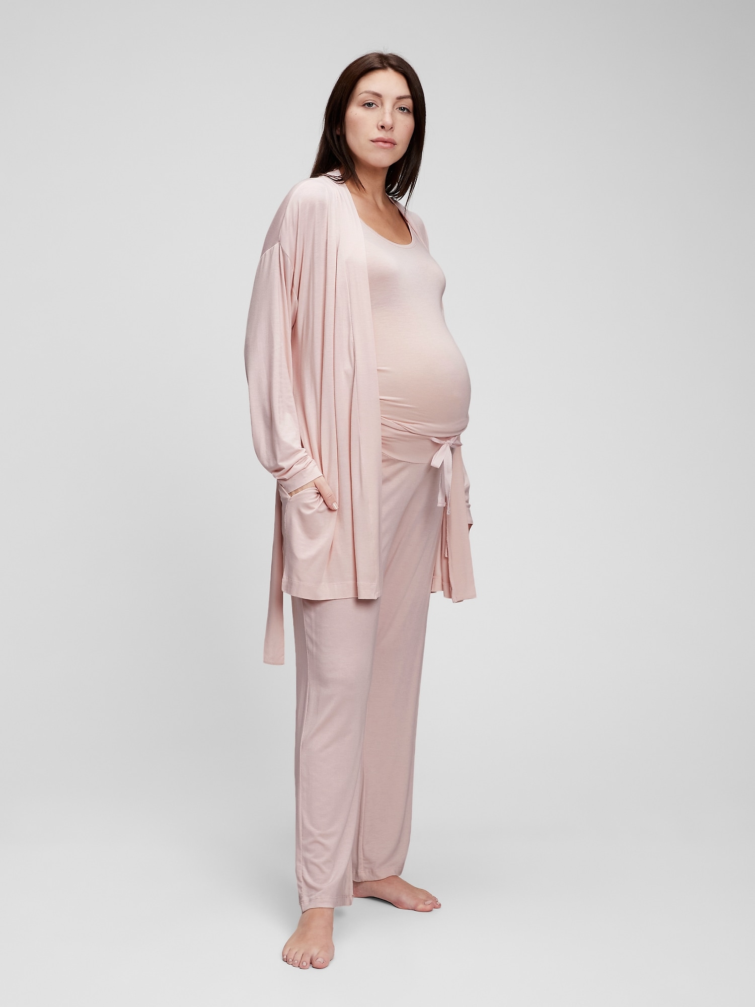 3 Piece Maternity and Nursing Pajama Set w/Pretty Lace Details