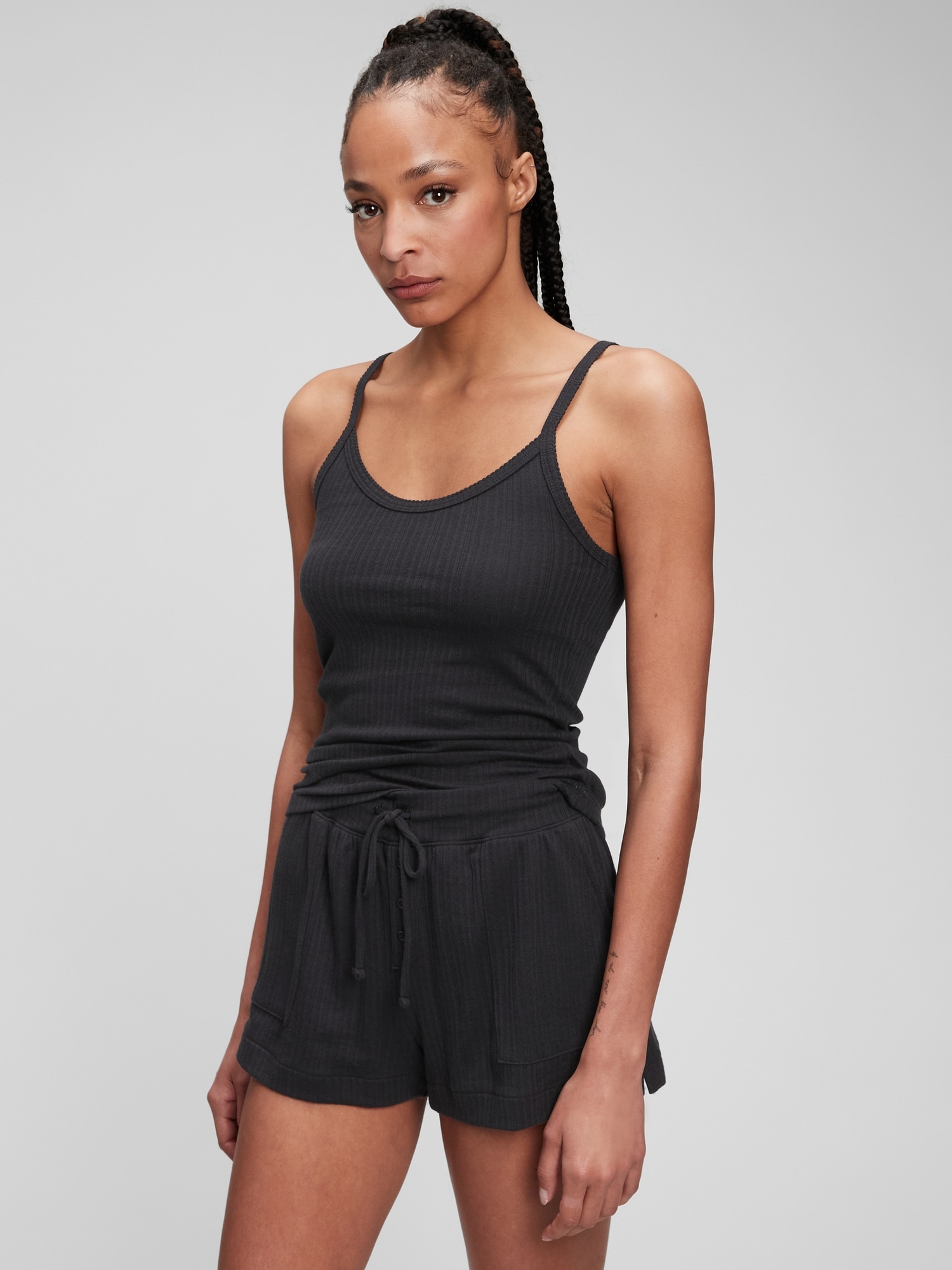 Pointelle Tank  Braless outfit, Tank, Clothes
