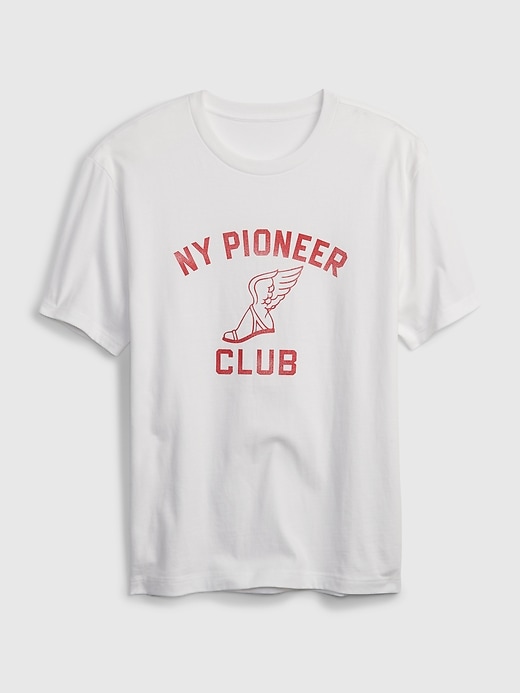 View large product image 1 of 1. Adult Gap x New York Pioneer Club 100% Organic Cotton Graphic T-Shirt