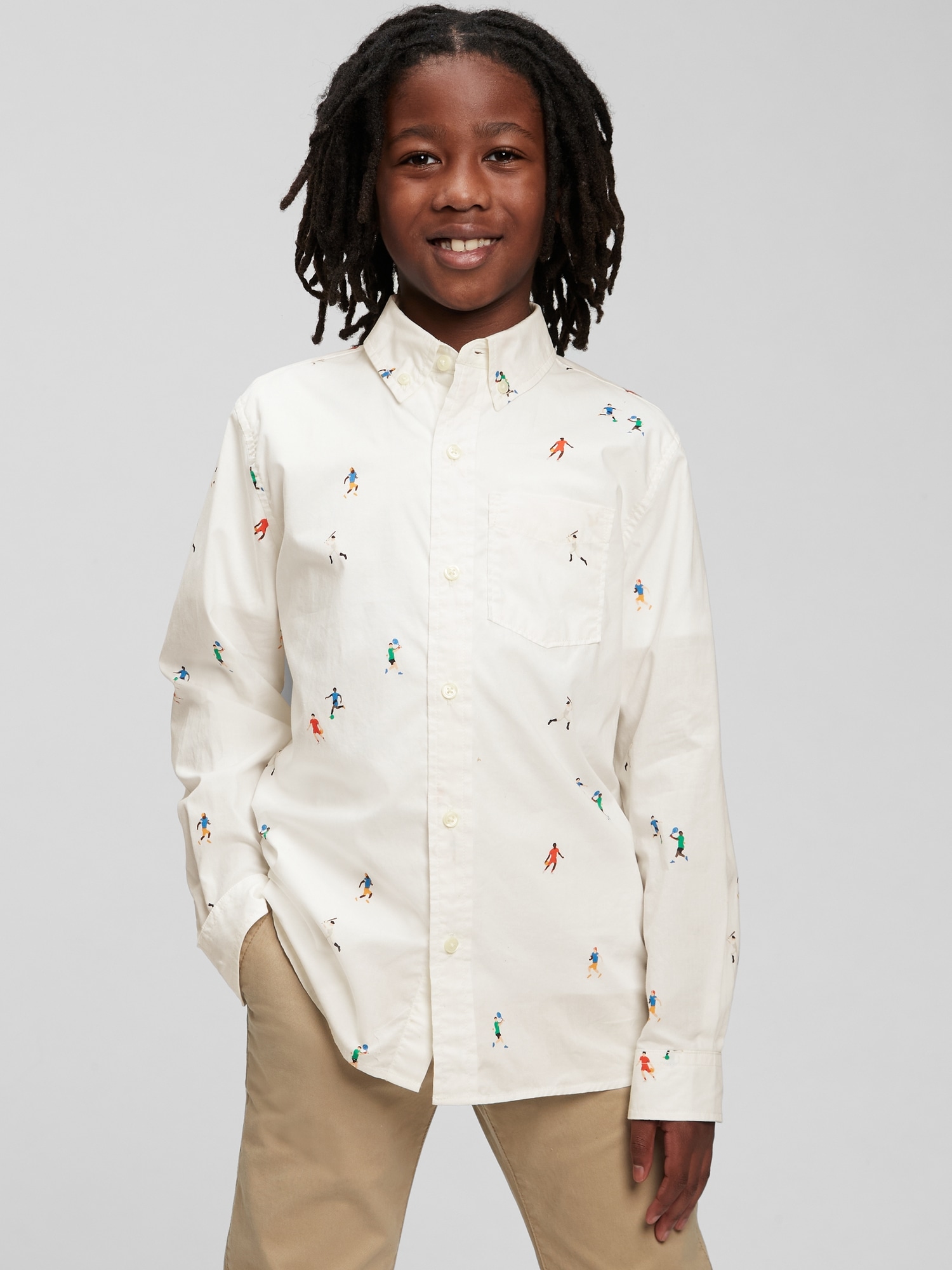 kids white button down