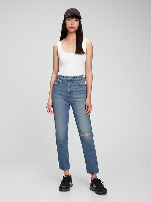 Image number 1 showing, Sky High Rise Cheeky Straight Jeans