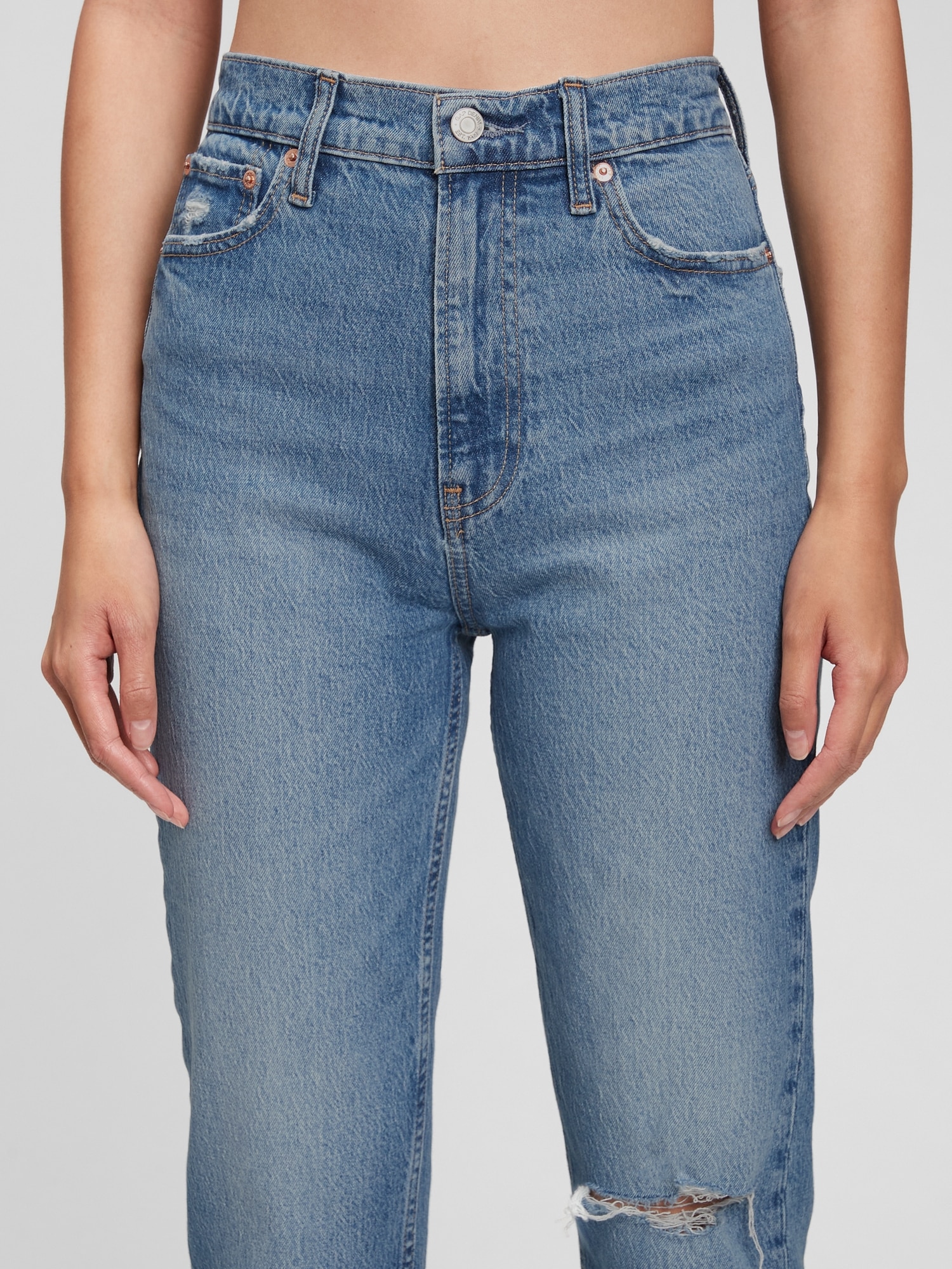 Sky High Rise Cheeky Straight Jeans with Washwell Gap