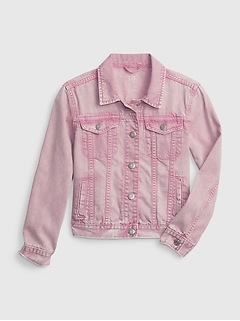 gap pink denim jacket