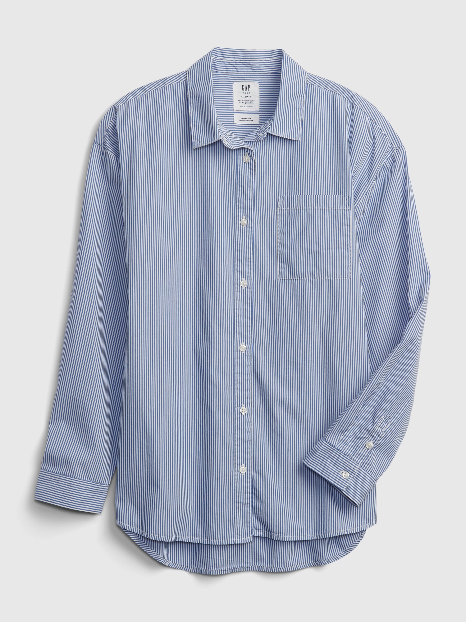 Teen 100% Organic Cotton Oversized Button-Down Shirt | Gap