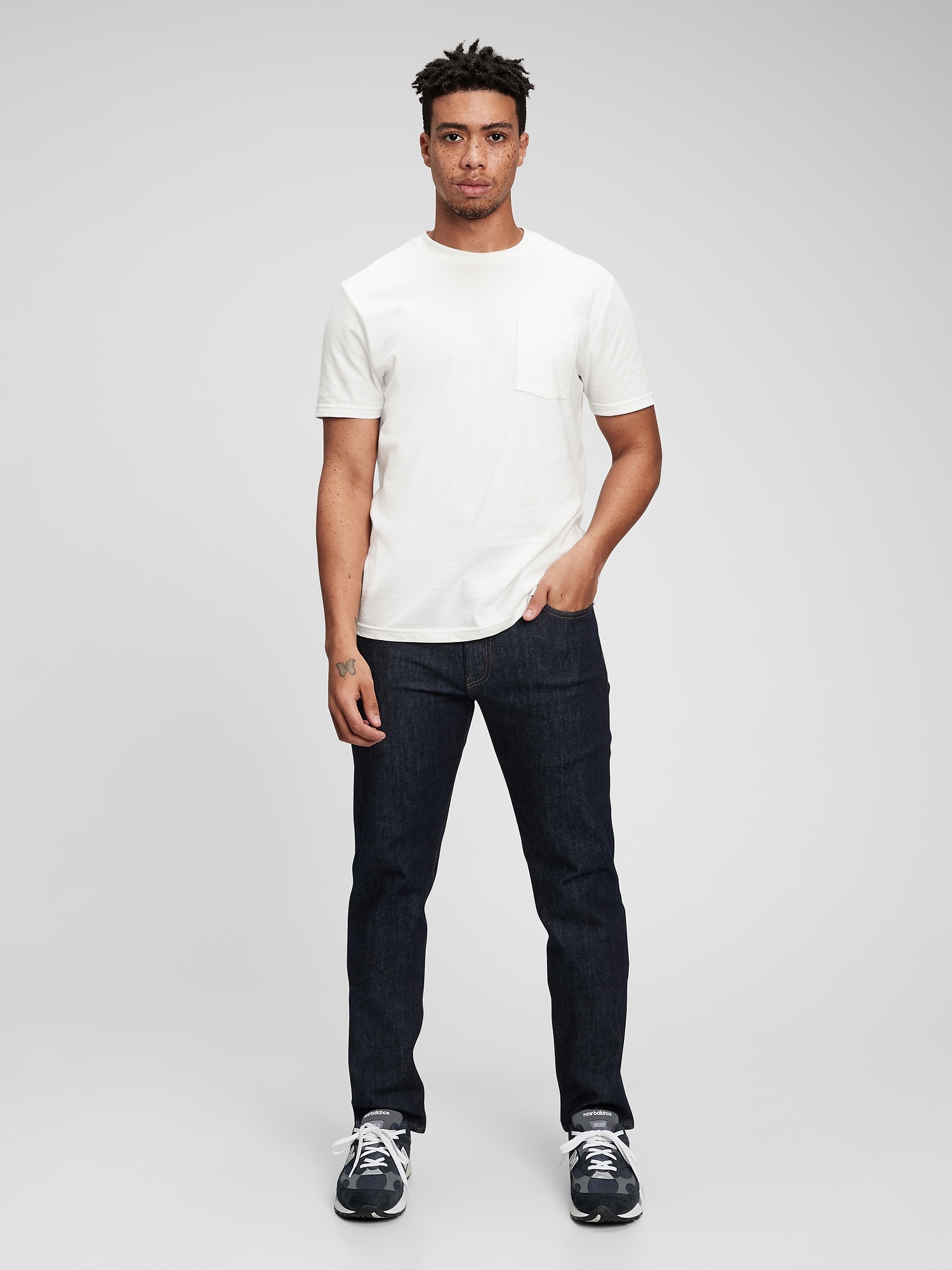 Gap Straight Jeans In Flex With Washwell In Resin Rinse