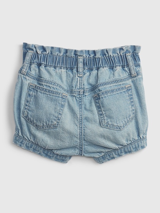 Baby 100% Organic Cotton Denim Bubble Shorts with Washwell | Gap