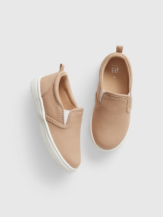 View large product image 1 of 1. Toddler Khaki Slip-On Sneakers
