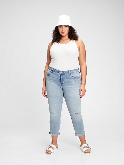 Image number 4 showing, Mid Rise Girlfriend Jeans with Washwell