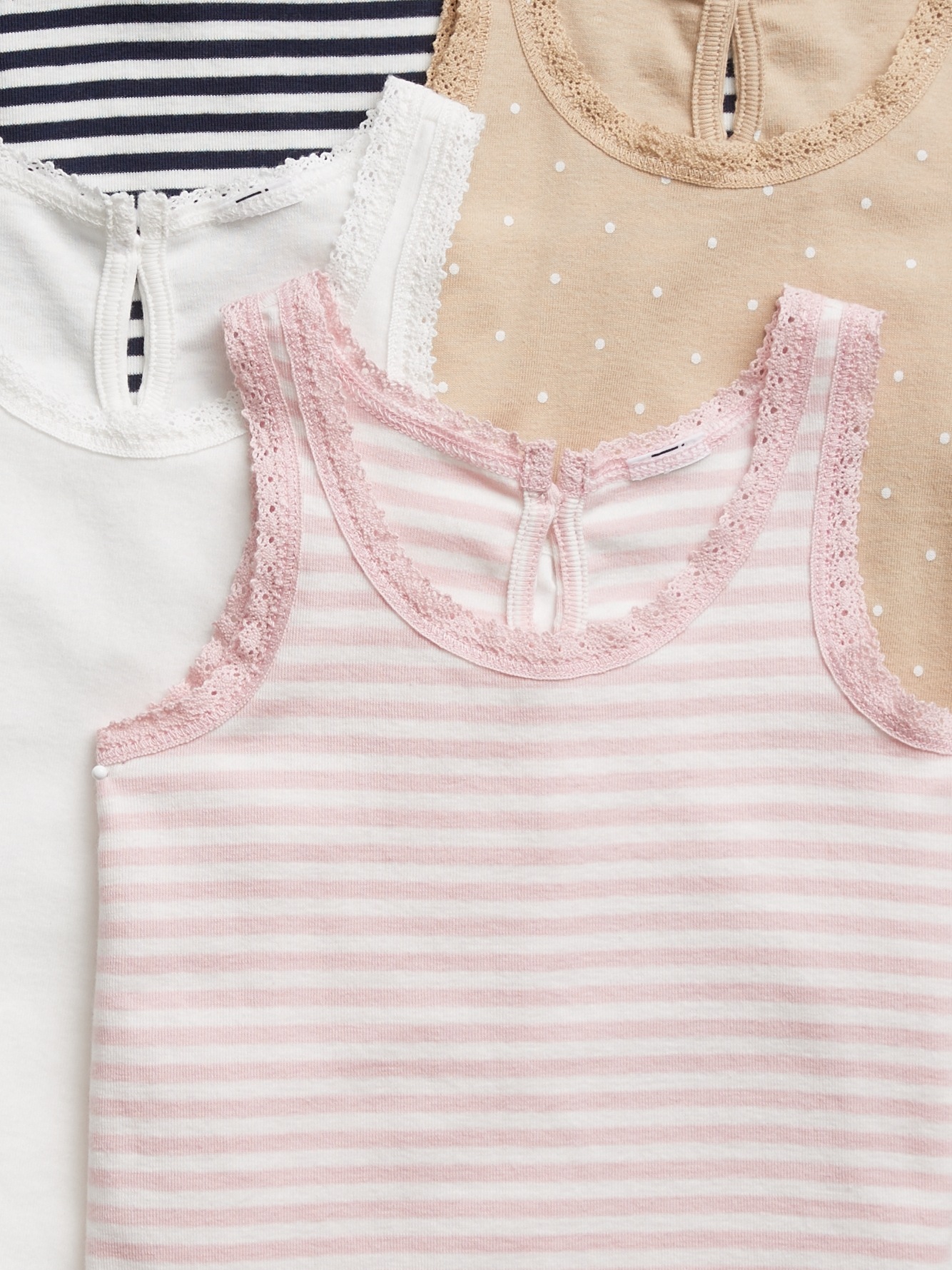 2-pack Pointelle Tank Tops - Light pink/white - Kids