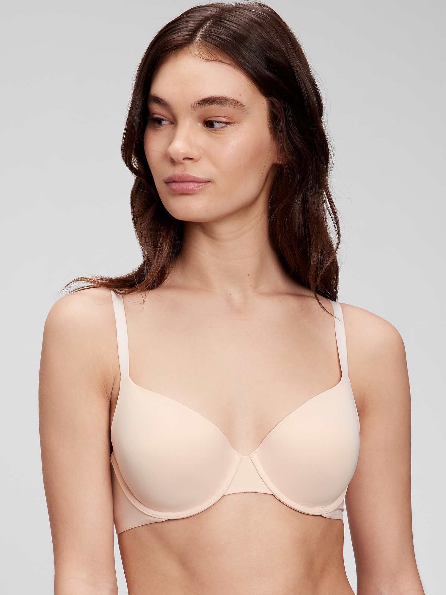 Calvin Klein Liquid Touch Lightly Lined Perfect Coverage Bra In Beige