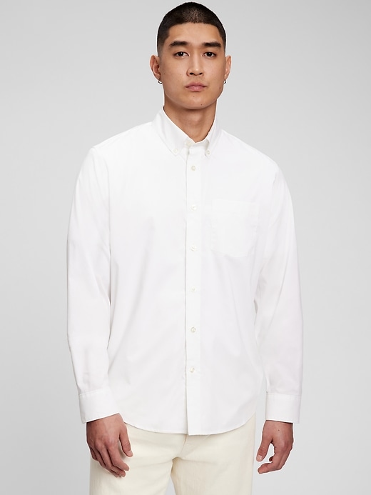 Image number 1 showing, All-Day Poplin Shirt in Untucked Fit
