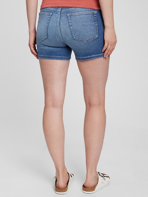 Image number 2 showing, Maternity Inset Panel 4" Denim Shorts