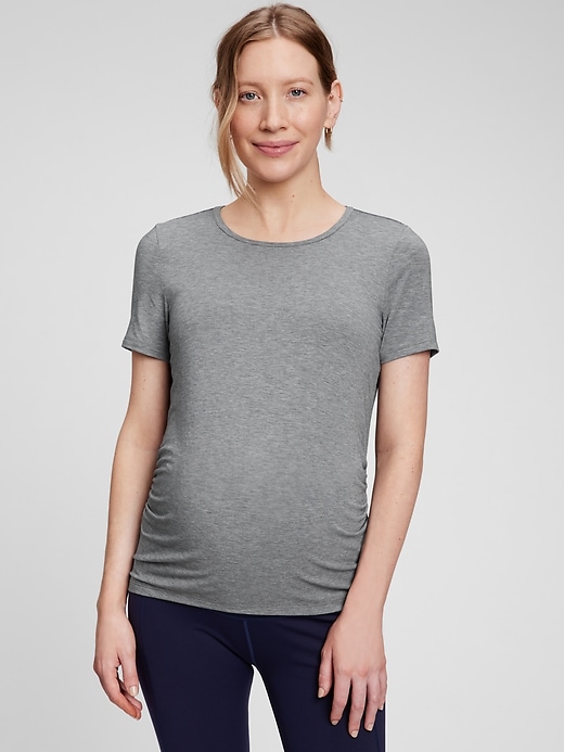 View large product image 1 of 1. Maternity GapFit Breathe Side Shirring T-Shirt