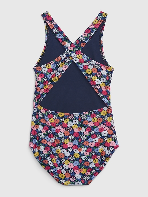 Image number 2 showing, Kids Recycled Graphic Swim One-Piece