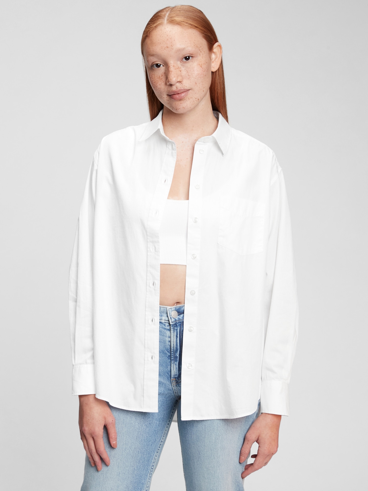 gap the big shirt women's