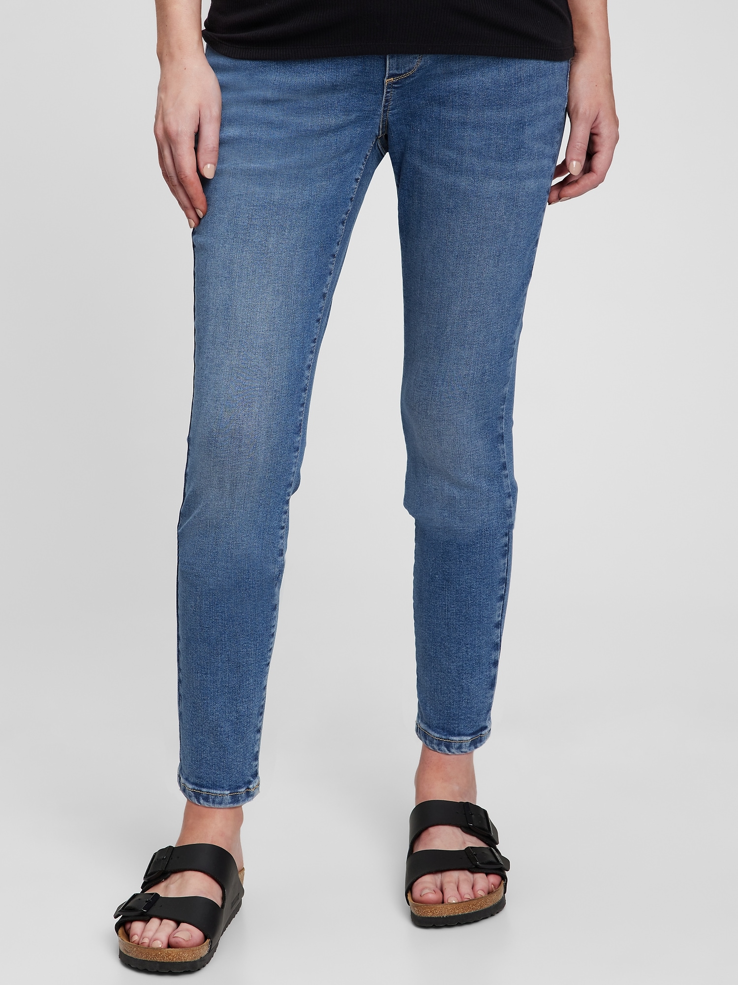Gap Maternity Full Panel Skinny Jeans With Washwell In Medium Wash