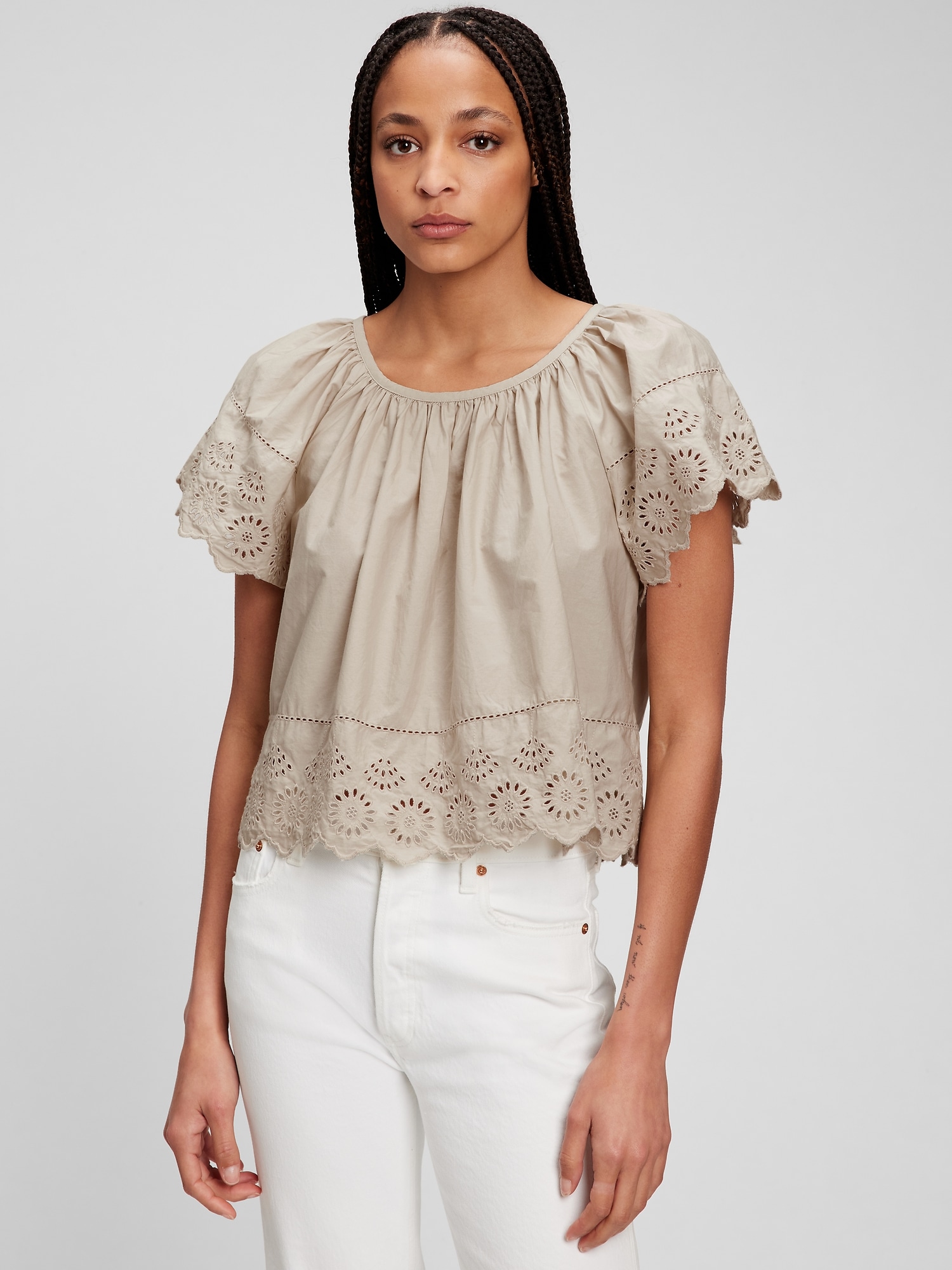 gap eyelet lace top