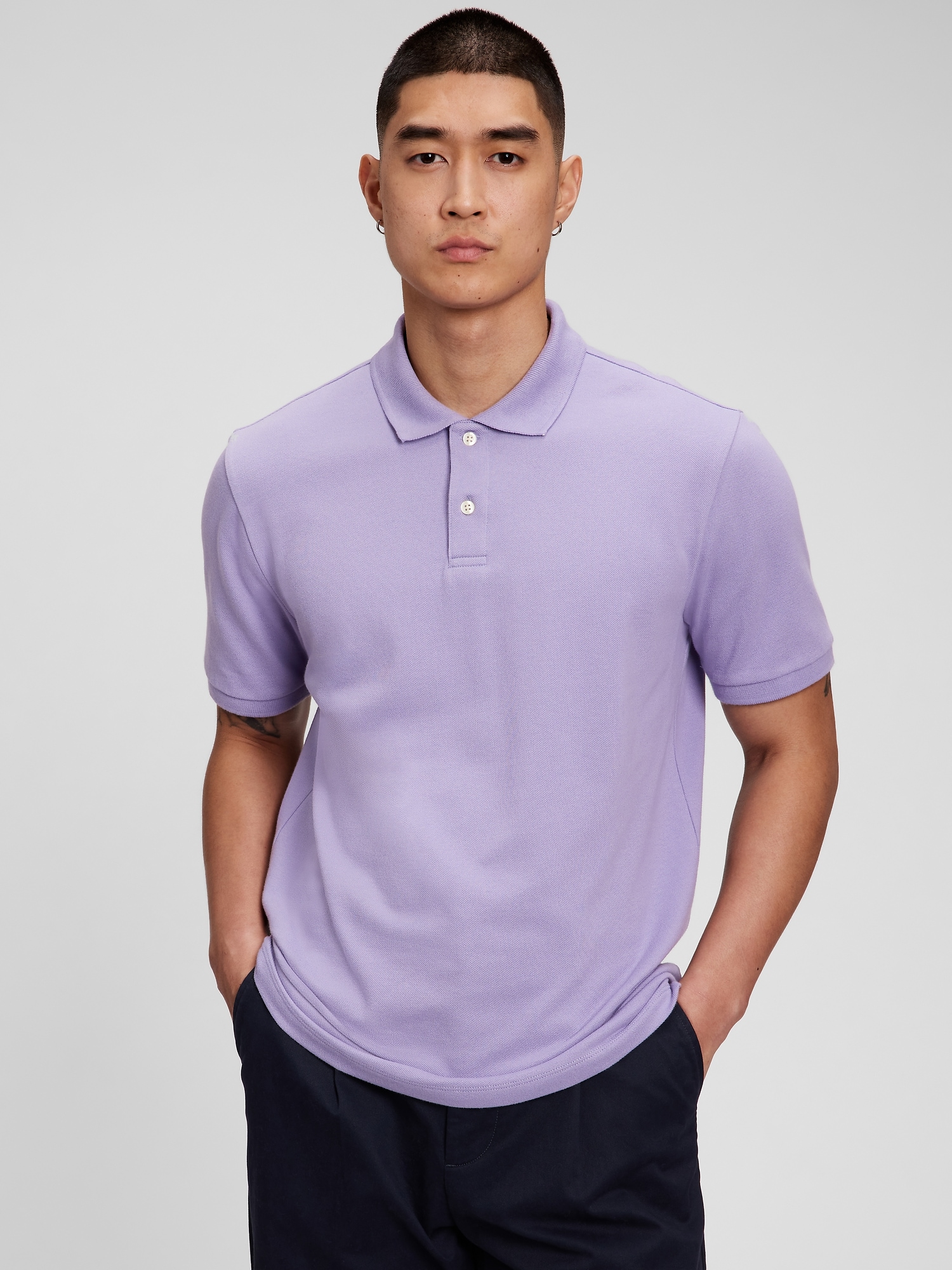 gap stretch pique polo