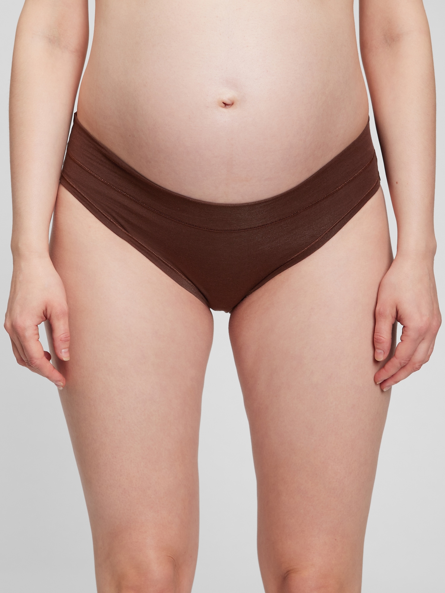 Gap Maternity Organic Cotton Stretch Bikini In Dark Brown