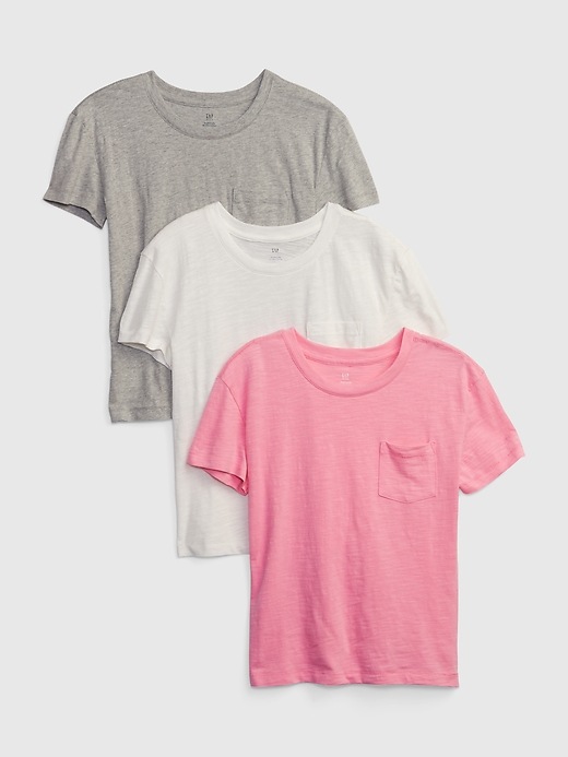 View large product image 1 of 1. Kids 100% Organic Cotton Pocket T-Shirt (3-Pack)