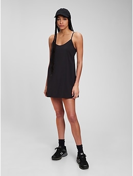 Gap Fit Tennis Dress Black Racerback Stretch Activewear Athleisure