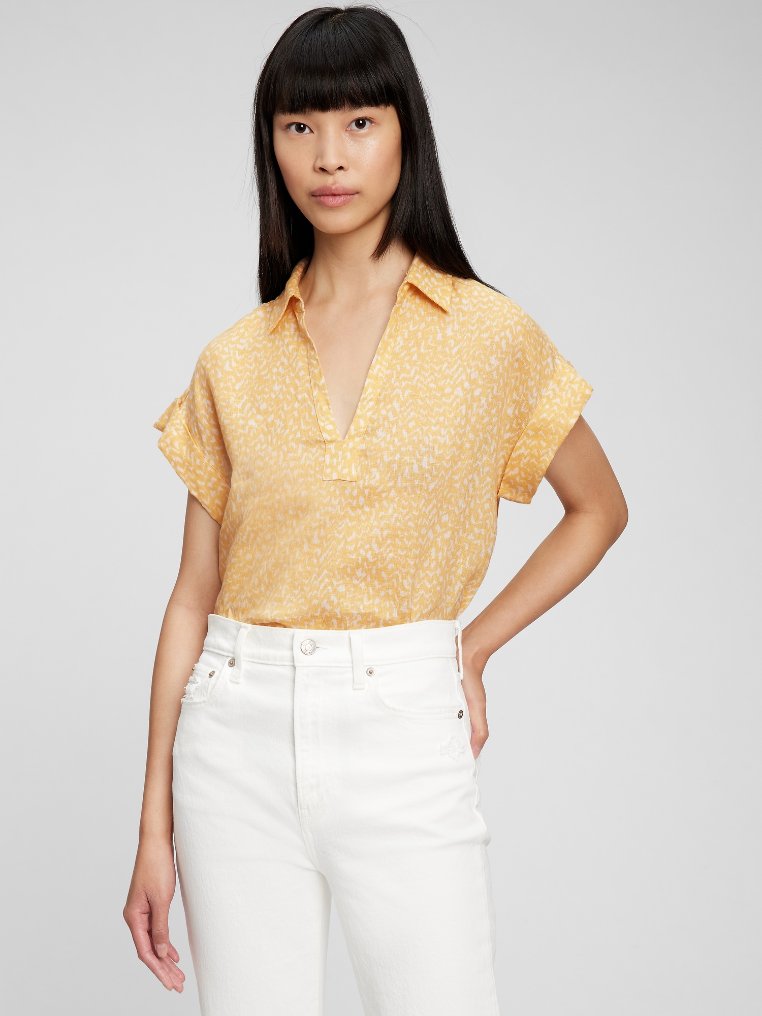Linen Popover Shirt | Gap