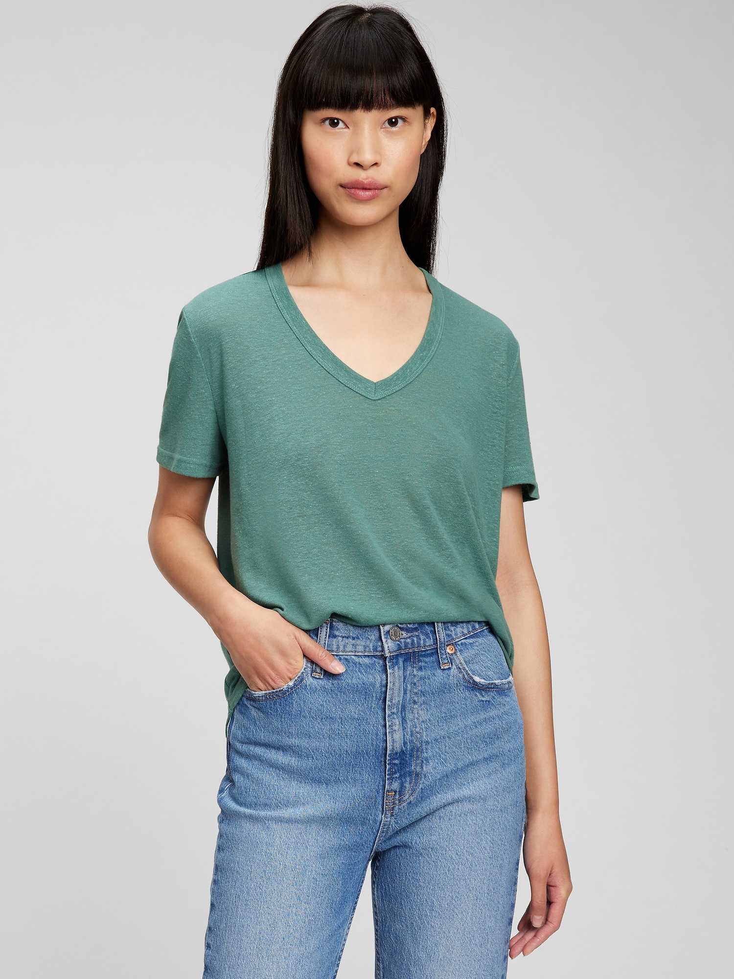 Gap linen deals blend t shirt