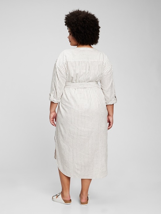 Image number 5 showing, Linen Blend Belted Shirtdress