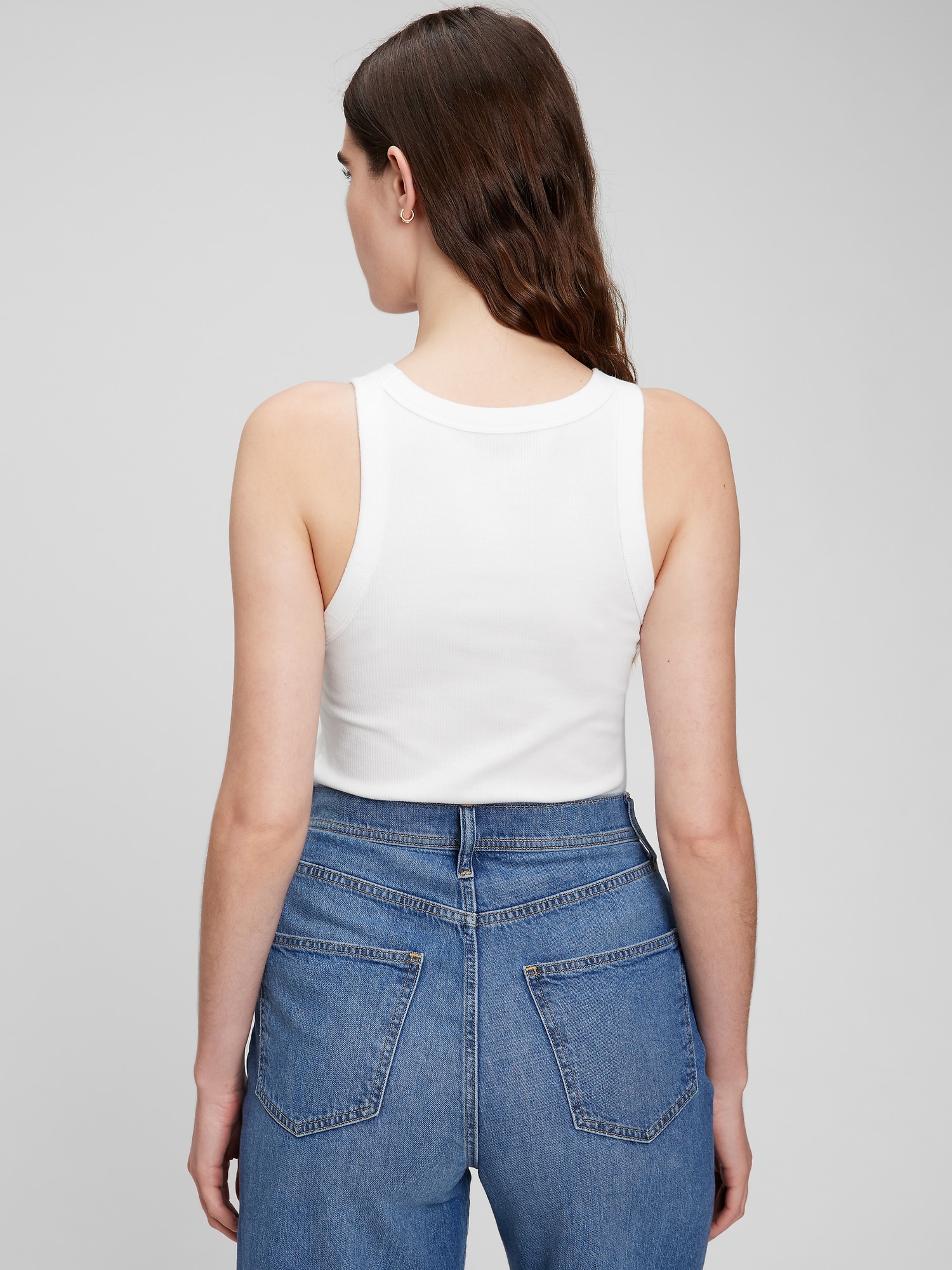 gap ribbed halter tank top