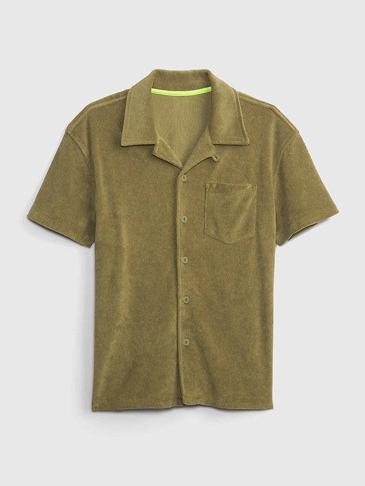 Image number 1 showing, Kids Towel Terry Button-Down Shirt