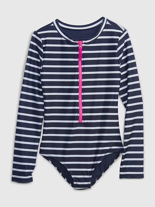 Kids Recycled Zipper Rash Guard Swim One-Piece | Gap