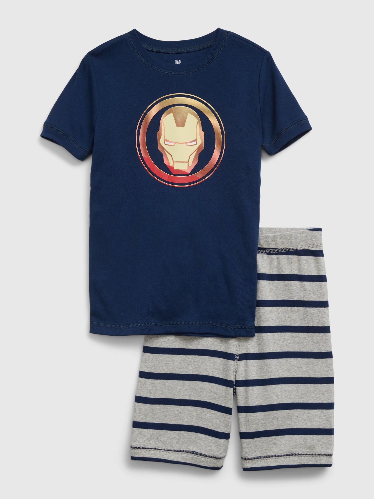 Gap Kids &#124 Marvel 100% Organic Cotton Iron Man PJ Shorts Set blue. 1