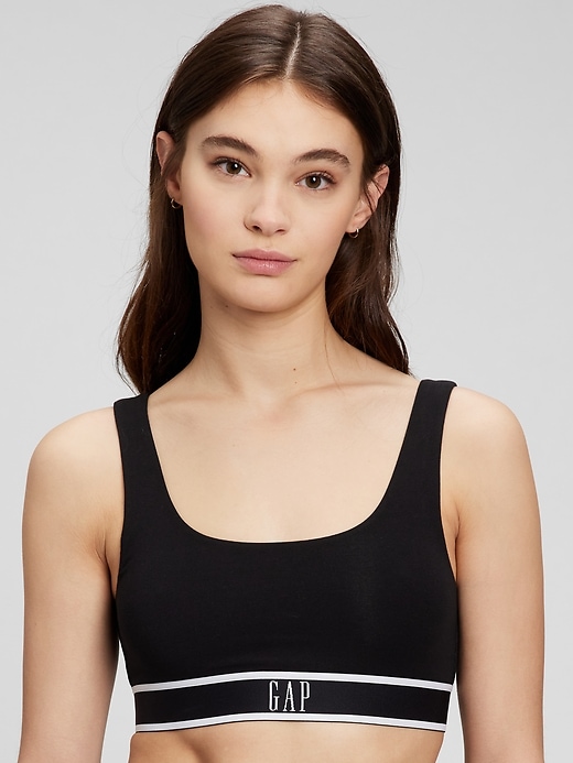 View large product image 1 of 1. Stretch Cotton Gap Logo Bralette