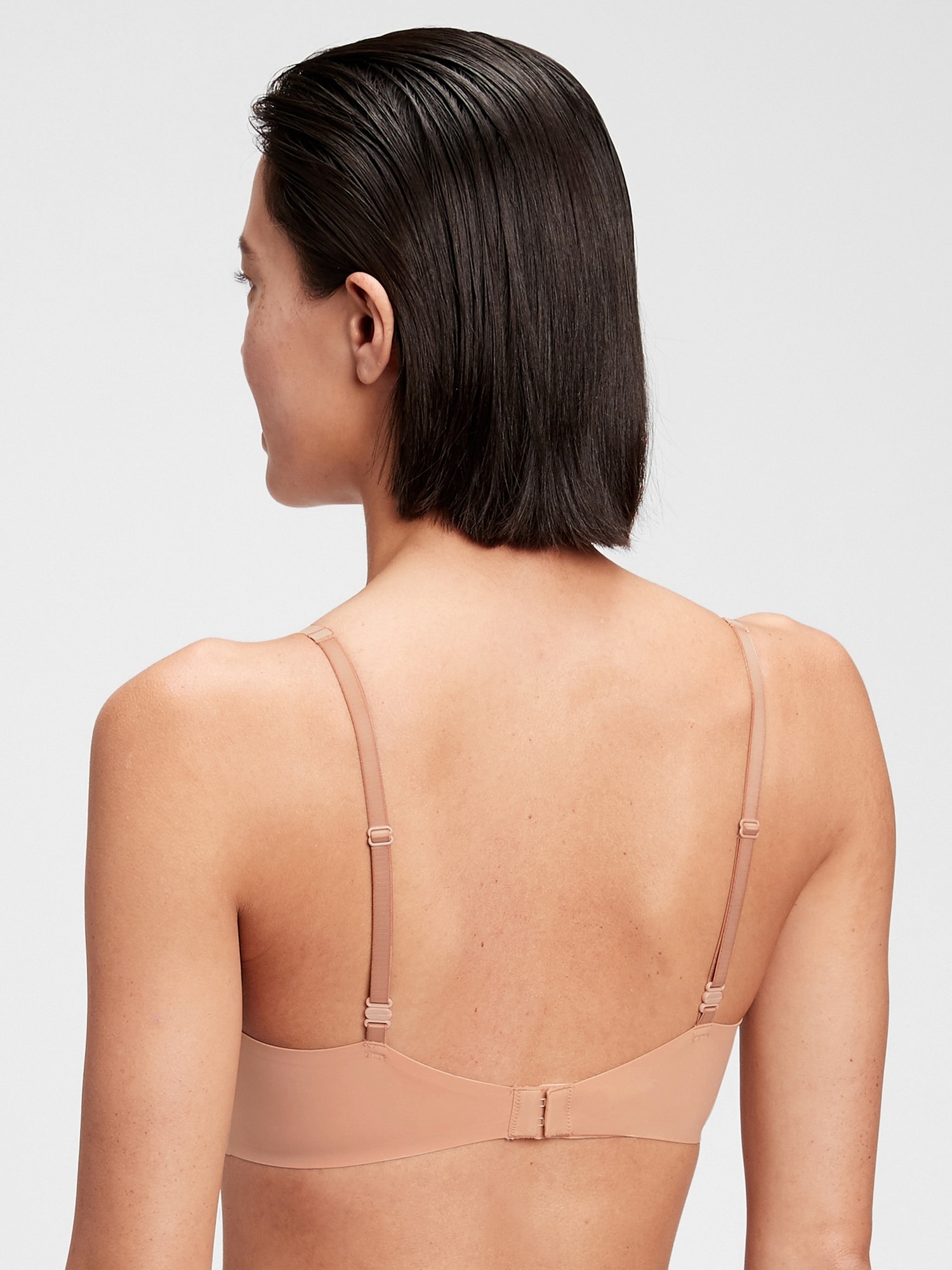 Women's Unlined Backless Bralette for Women Low Back Low Cut Bra