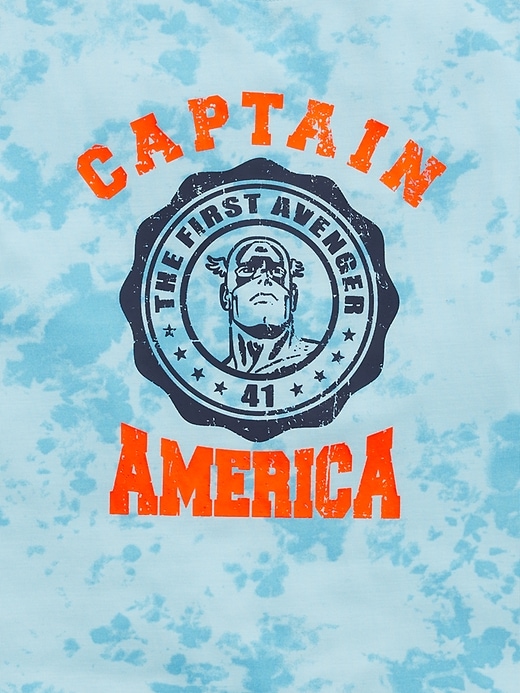 Image number 2 showing, GapKids &#124 Marvel 100% Recycled Captain America PJ Shorts Set