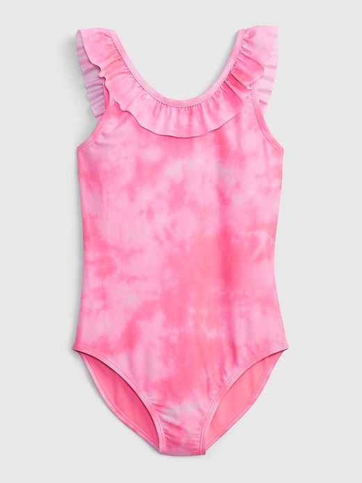 Image number 1 showing, Kids Recycled Ruffle Swim One-Piece