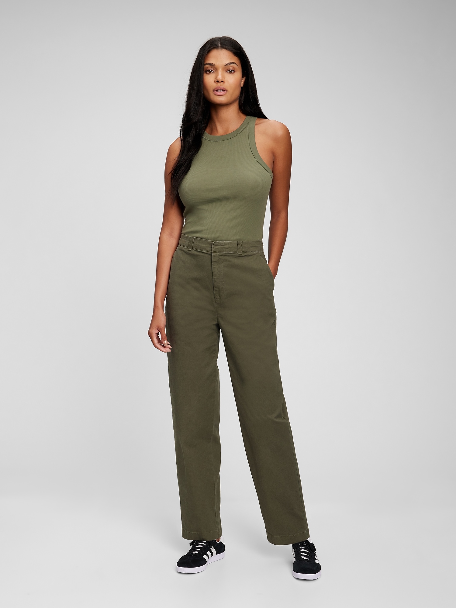 Gap Modern Khakis in Straight Fit with GapFlex green - 472757292