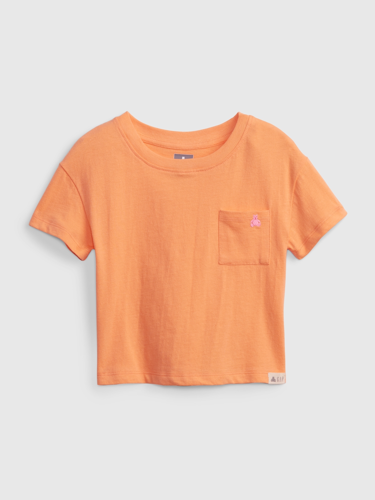 Gap Toddler 100% Organic Cotton Mix and Match Pocket T-Shirt orange. 1