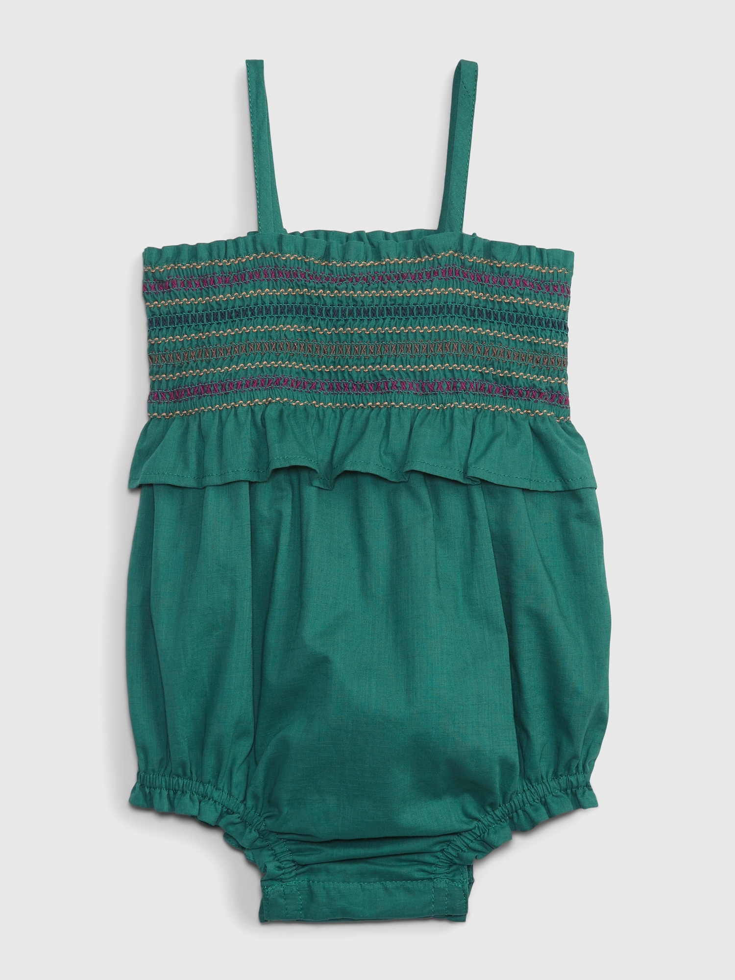 Gap Baby Smocked Shorty One-Piece green. 1