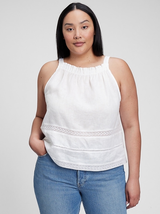 Image number 4 showing, Linen Lace Tank Top