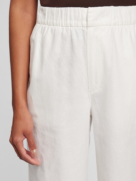 Linen-Cotton Wide Leg Pull-On Pants | Gap