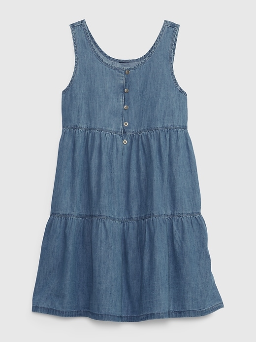 Image number 1 showing, Kids Tiered Denim Tank Dress