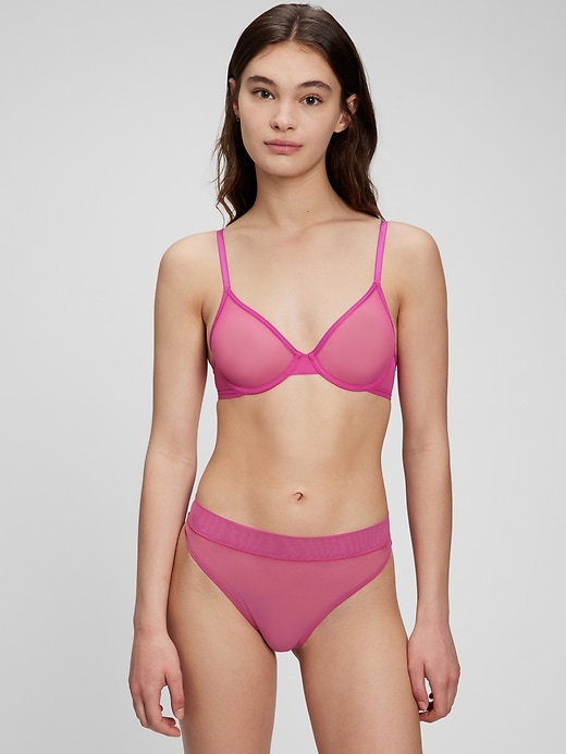 Image number 1 showing, Mesh Semi-Demi Bra